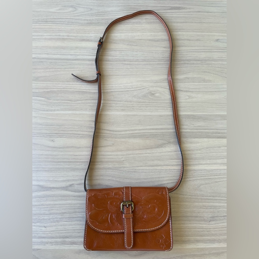 Patricia Nash Tan Leather Crossbody Bag